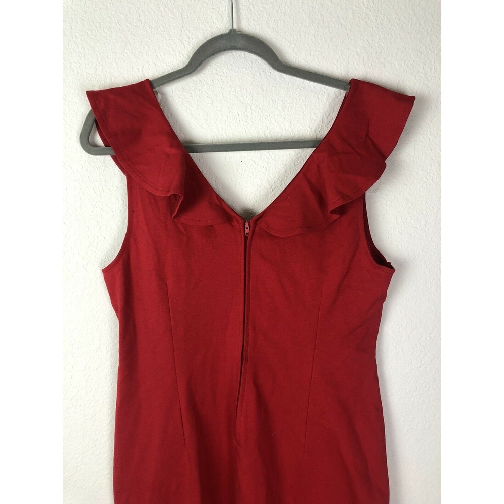 LOVE SQUARED Women's Red Sleeveless Below The Knee Sheath Party Dress Juniors 1X - Picture 5 of 7